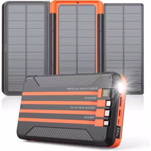 Solar Charger Power Bank 46800mAh with 3 Foldable Monocrystalline Solar Panels